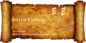 Balla Elmira névjegykártya